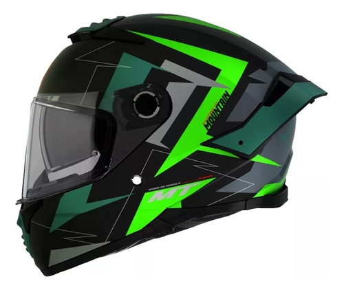 Casco Moto Mt Thunder 4sv Verde Mate Doble Visor El Rutero