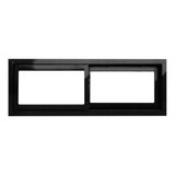 Ventana De Aluminio Negro 200x60 V4mm Herrero Reforzadas!