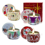 Set De Regalo De Navidad De 4 Piezas Aroma Candle [u]