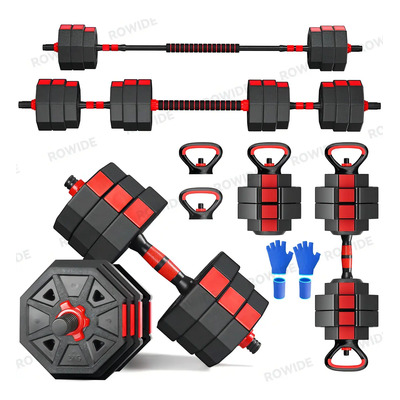 Rowide® Mancuernas Octogonales Pesas Barra Recta Ejercicio Kit Ajustables 20kg,Set De Mancuernas Ajustables Pesas Alta Calidad 20kg Gym,Juego de Mancuernas Barra Recta Ejercicio Kit Ajustables | Envío gratis