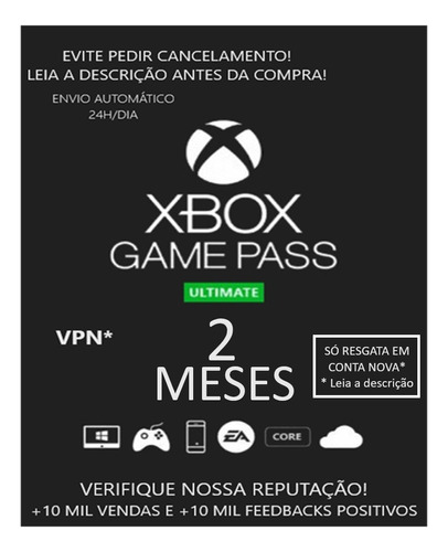 Xbox Game Pass Ultimate 2 Meses - Código Único