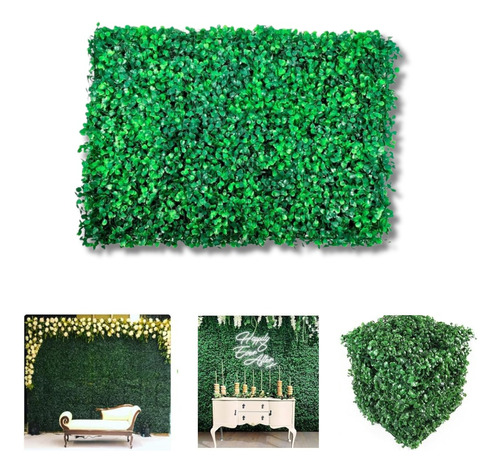 Kit C/10 Jardim Vertical Artificial Placa Buchinho 60x40cm