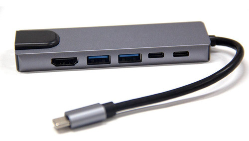 Adaptador Hub Tipo-c P/ Hdmi/ Pd / Rj45 / Usb 2.0 E 3.0