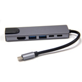 Adaptador Hub Tipo-c P/ Hdmi/ Pd / Rj45 / Usb 2.0 E 3.0