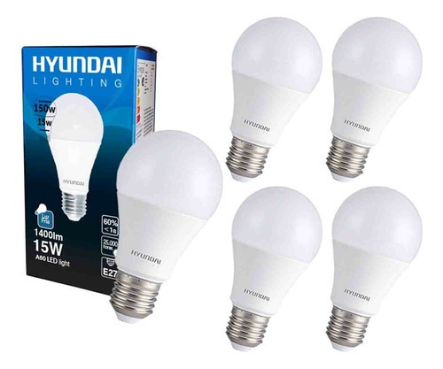 Pack X 5 Ampolletas Led E27 15w Luz Fria Luz Calida