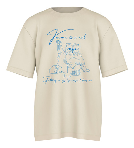 Playera Taylor Swift Eras Tour 2023 Oversize Karma Is A Cat 