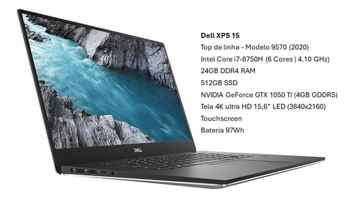 Dell Xps 15 9570 (corei7 / 24gb / 512gb / 4k Touch / Nvidia)