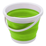 Balde De Silicone Retrátil Verde 3l Dobrável Balde