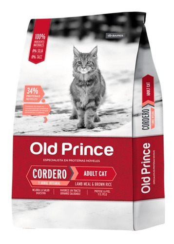 Alimento Old Prince Gato Adulto Cordero Y Arroz 7,5kg