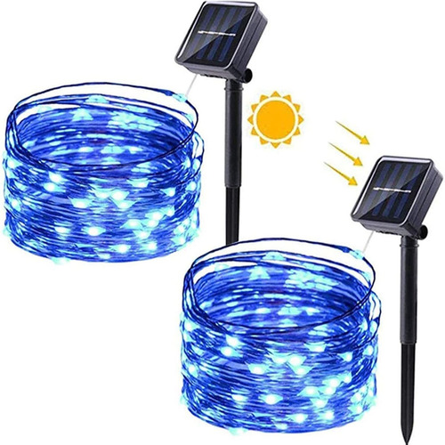 Luces Solares De Navidad, Paquete De 2 Tiras De Luces Solare