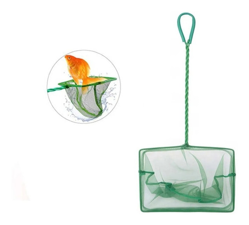 Rede Para Peixes Aquael Tamanho 4 - 10x7,5cm Aquael Fish Net Cor Verde