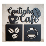 Kit Placas Quadros Decorativos Cantinho Do Café Escrita 3pçs