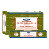 Sahumerios Satya Nag Champa - 12 Unidades Fragancia Green Citronella