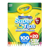 Crayola 120 Plumon 100 Super Tips + 20 Silly Scents Marcador