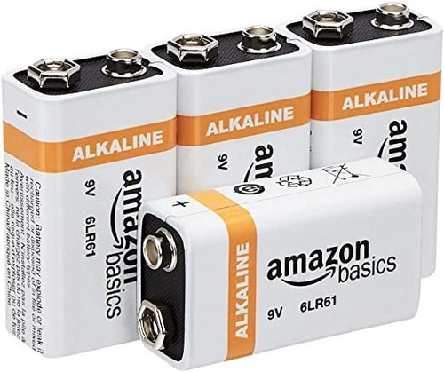 Amazonbasics - Alcalinas Pilas (9 V, 4 Unidades)