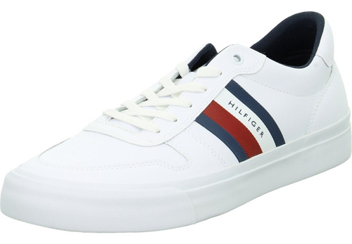Tenis Tommy Hilfiger Core Corporate Stripes Blanco Original