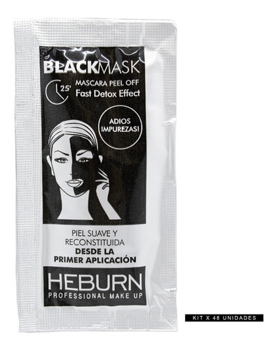 Heburn Black Mask Mascara Peel Off Kit Set 48 Sobres X 6 Grs