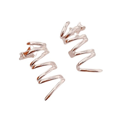 Brinco Ear Cuff Aros Lisos Banhado A Ouro 18k E Prata 925