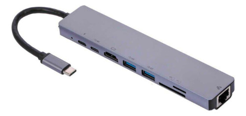Súper Adaptador Para Laptop Macbook 8 En 1 Sd/usb/pd/hdtv +