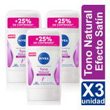 Desodorante Nivea Tono Natural Efecto Satin Barra X3 Unid