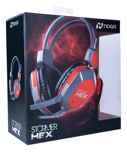 Auriculares Gamer Noga Stormer St Hex Pc 3.5mm Rojo