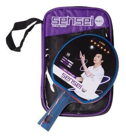 Paleta Ping Pong Profesional Sensei 6* Estrellas Con Funda