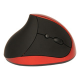 Mouse Ergonómico Tecmaster Inalámbrico Recargable Negro/rojo