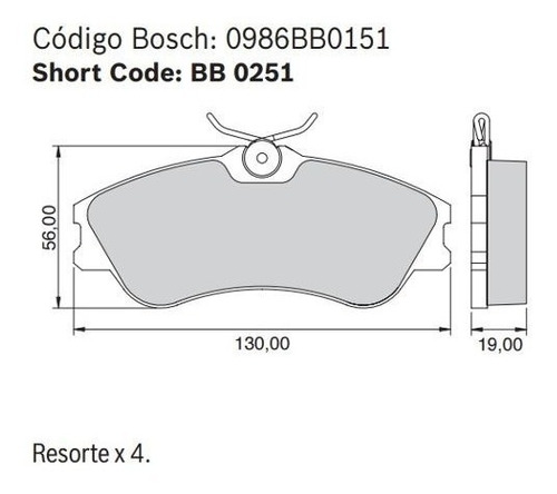 Pastillas De Freno Delantera Peugeot Partner Berlingo Bosch Foto 2