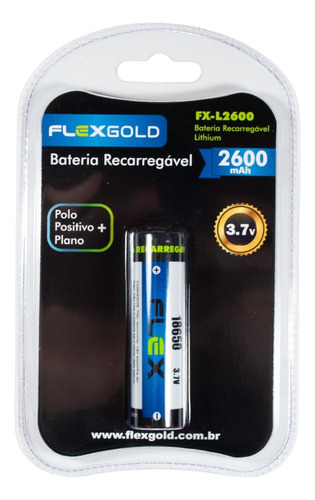 Bateria Pilha Recarregável 18650 3,7v Polo Positivo Plano