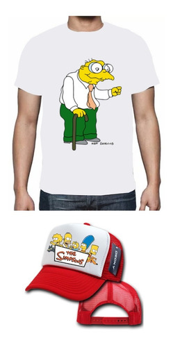 Combo Camiseta Y Gorra Los Simpsons Sr Topo Niños Y Adultos