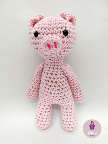 Chanchito Muñecos De Apego Para Bebé Tejido Amigurumi -20cm 