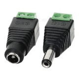 Conector Dc Jack Bornera Cctv Par Hembra-macho