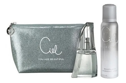 Ciel Cristal Estuche Perfume Mujer Edt 50ml Deo 123ml Bolso