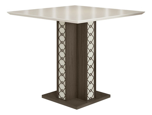 Mesa De Jantar Quadradra 90x90 J00335 Amendoa Off White Pln