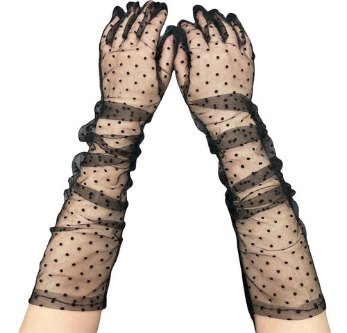 Guantes Largos Fashion Estampado Sexys Maid Hotwife Lolita