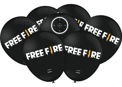 Balão Free Fire Bexiga Game N9 25 Unidades Decoração Jogo
