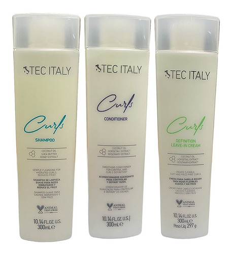 Tec Italy Curls Rizado Shampoo Acondicionador Y Crema
