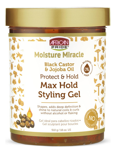 African Pride Moisture Miracle Max Hold - Gel De Peinado Con