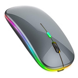 Mouse Inalámbrico Peibo Bluetooth Usb , C/ Luz Led , Gris
