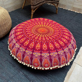 Puff  Almohadon De India 80 Cm Relleno C Perlas D Telgopor  