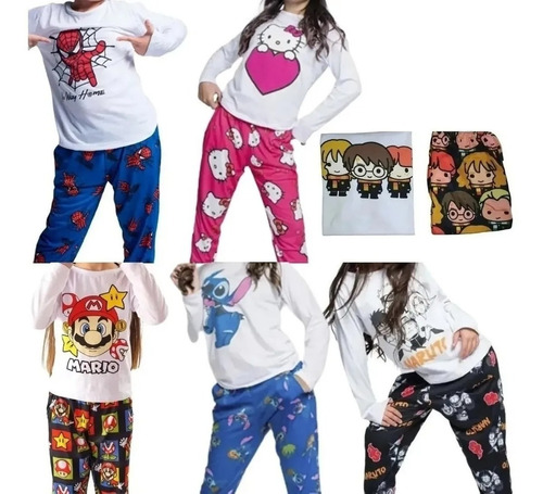 Pijamas Para Niños Invierno Nene Nena Conjunto Manga Larga