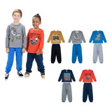  3 Conjuntos Roupa P/ Frio Infantil Masculino Inverno 