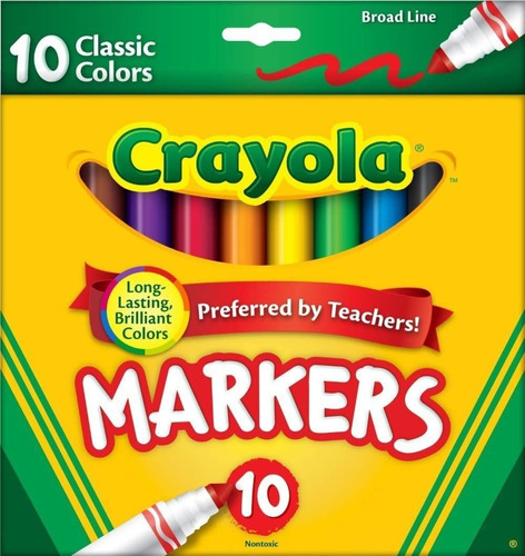 Crayola Rotuladores De Linea Ancha Colores Clasicos 10 Ca