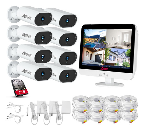 Dvr Kit De 8 Cámaras De Seguridad Videovigilancia 2mp