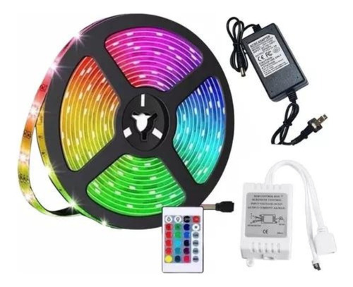 Cinta Led Tira Luces 5mts Rgb Multicolor Con Control Deluxe