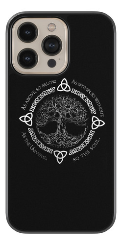 Case Funda Para Celular Arbol De La Vida Vikingo Negro