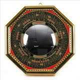 Bagua Luo Espejo Convexo Dorado Grande Feng Shui