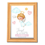 Cuadro Infantil Ángel De La Guarda (niña) Regalo De Bautizo