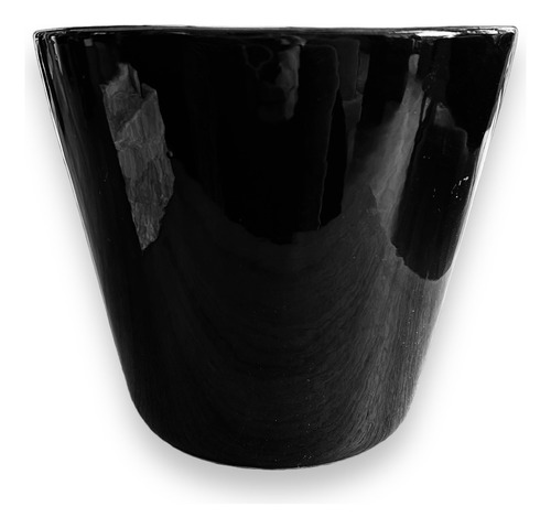 Maceta De Cerámica Esmaltada Diferentes Formas Y Colores Color Negro Vaso