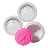 Kit Com 3 Formas De Silicone Outubro Rosa Decorado